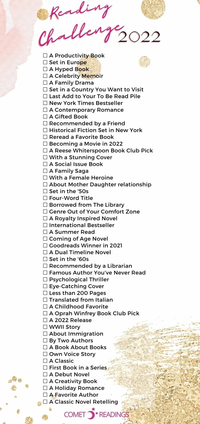 2022 READING CHALLENGE LIST