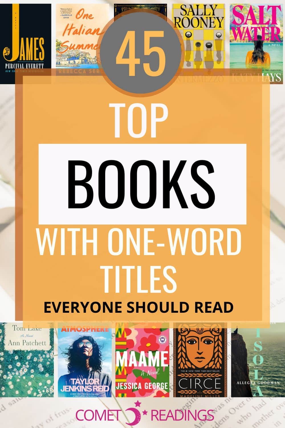 45 Incredible Books with One Word Titles