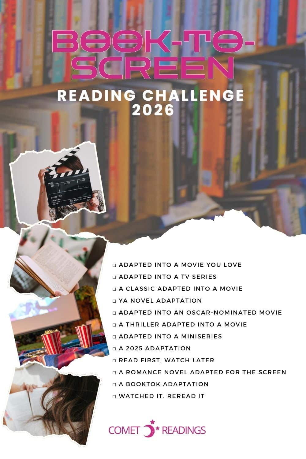 Comet Readings’ 2026 Book-to-Screen Challenge